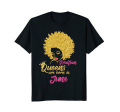 Haitian Queens Are Born In June Birthday T-Shirt for Women
