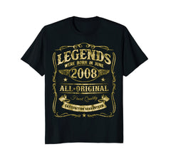 Legends Are Born In June 2008 Vintage T-Shirt 10th Birthday