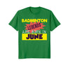 Image of Funny Badminton Legend Tee-June Badminton Birthday Shirt