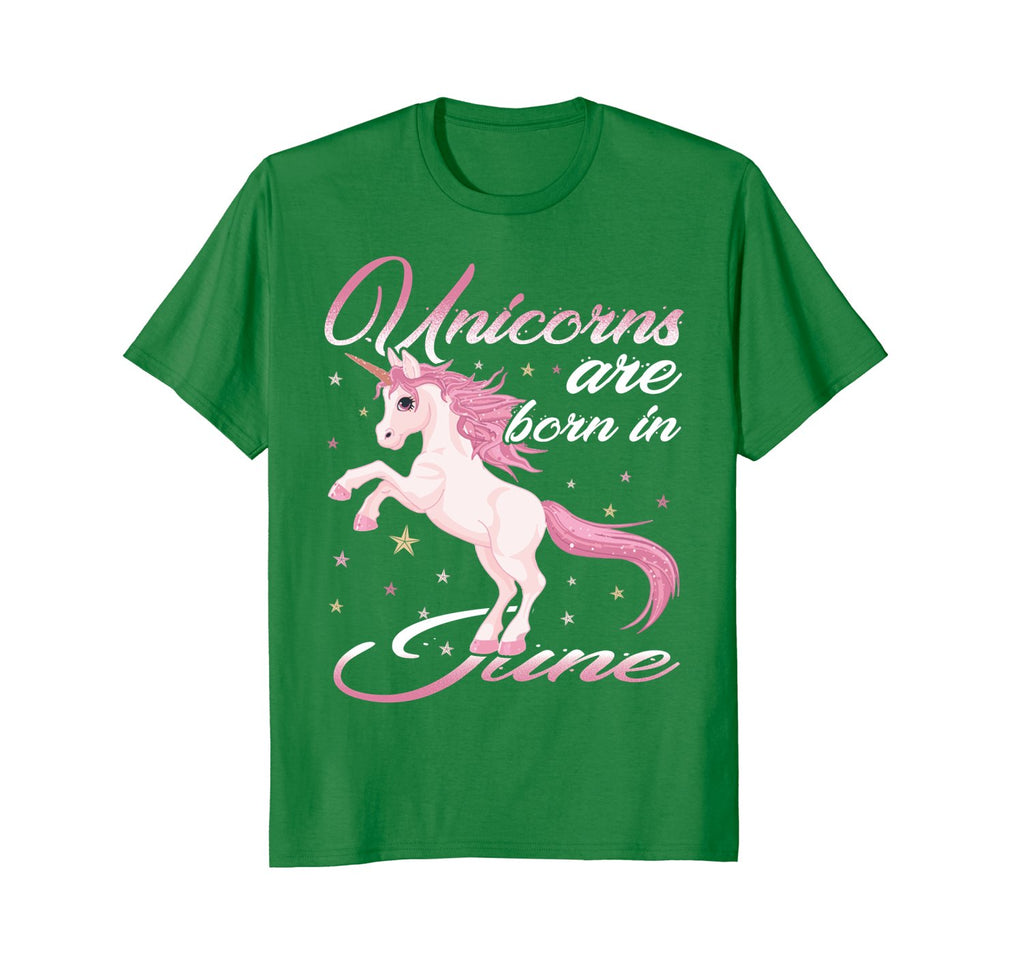 Unicorns Are Born In June Unicorns Birthday T-Shirt