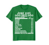 Image of June Girl Facts Shirt - Funny Birthday Gift Idea for Girls