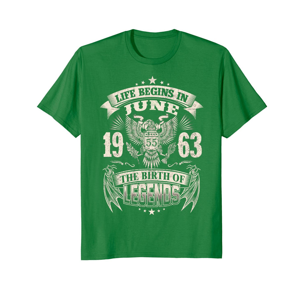 Life Begins In June 1963-The Birth Of Legends Birthday Tee
