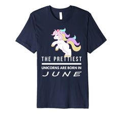 Unicorns are Born in June Cute TShirt Birthday Gift