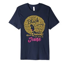 Black Queens Are Born In June Birthday T-Shirt for Women