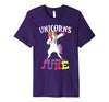 Image of June Birthday Funny Dabbing Unicorn Lover T-shirt Gift