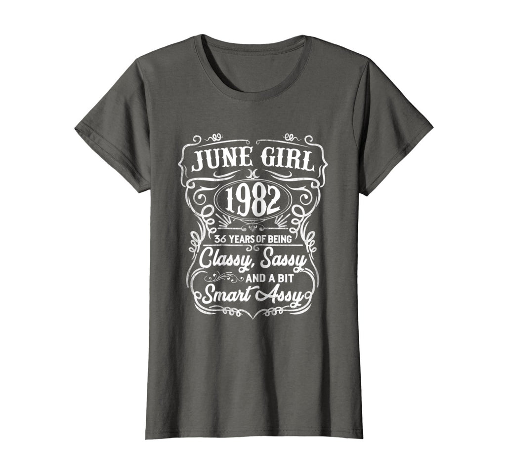 Womens 36th Birthday Gifts June 1982 Of Being Classy Sassy Shirt