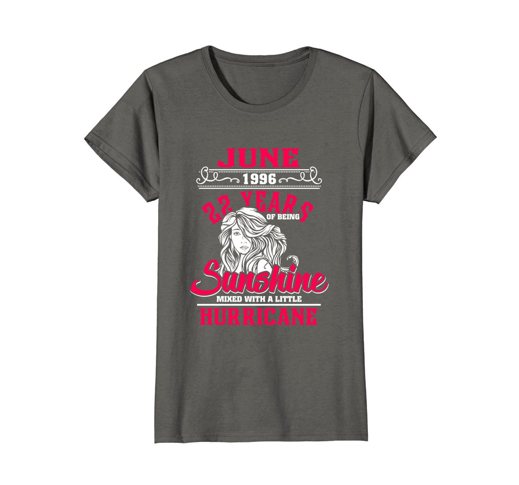 Womens June 1996 22 years of being sunshine mixed-Birthday Tee