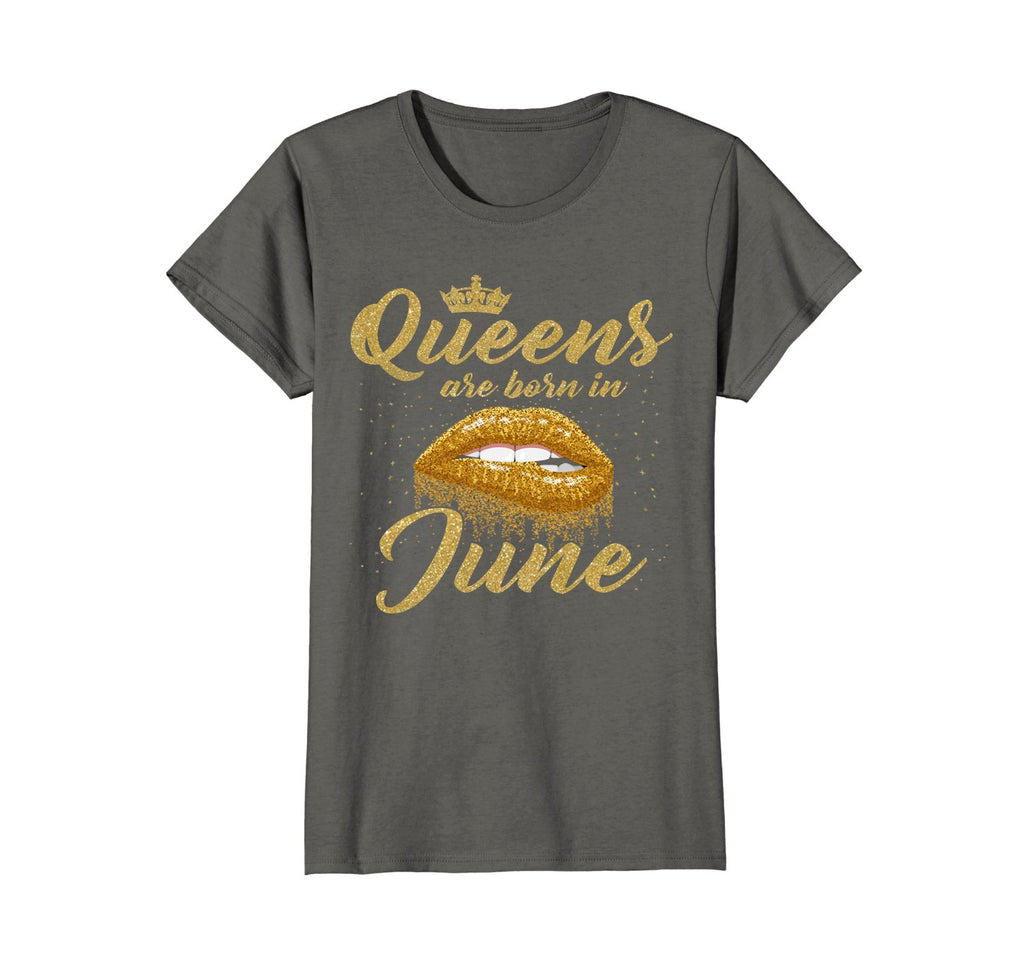 Womens Queens Are Born In June Birthday T-Shirt for Black Women