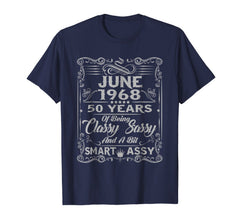 June 1968 50 Birthday Gift Classy Sassy And Smart Shirt