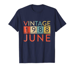 Vintage 1988 June 30th Birthday T Shirt 30 Years Old Tee