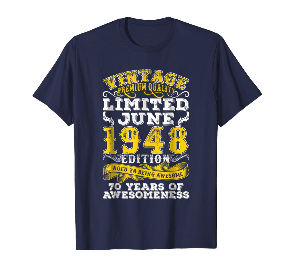 Vintage June 1948 70th Birthday Gifts Funny Tshirt