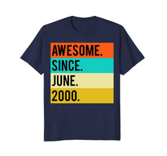 18th Birthday Vintage Gift Awesome Since June 2000 Shirt