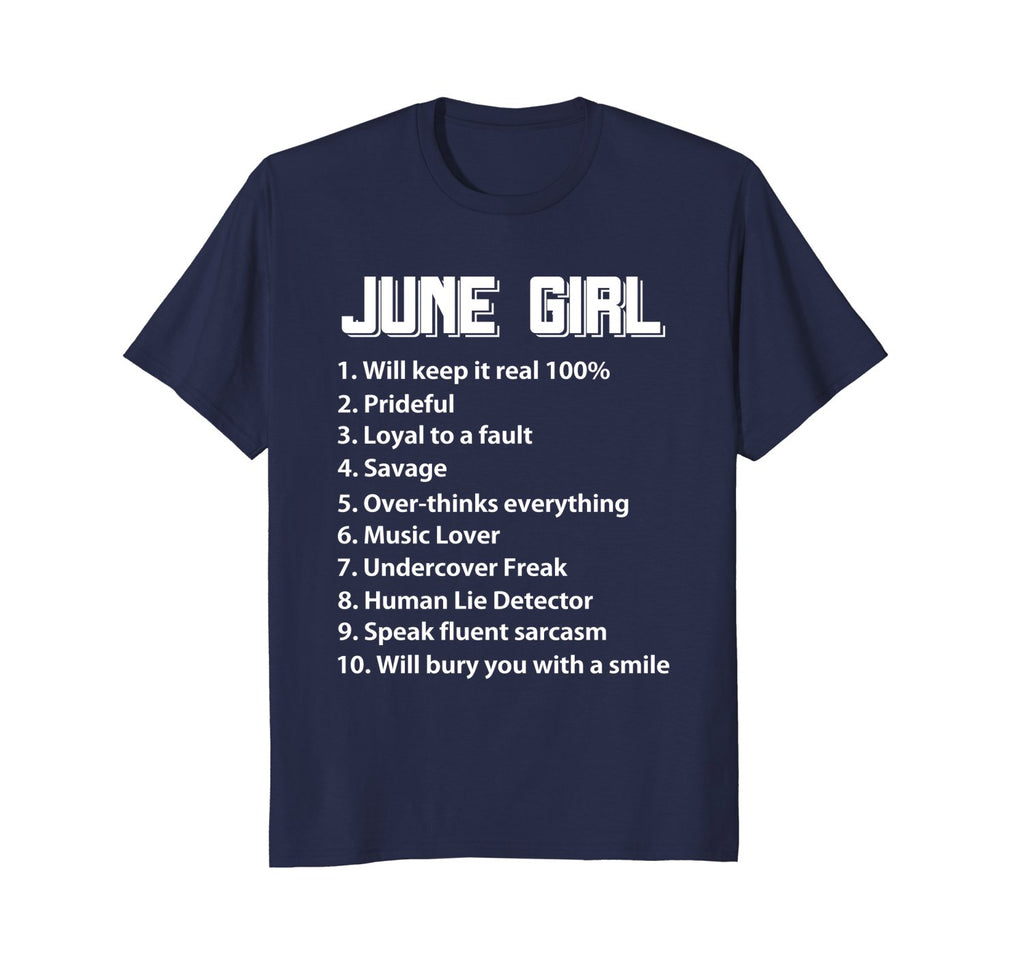 June Girl Will Keep It Real 100% Funny Birthday T-Shirt