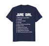 Image of June Girl Will Keep It Real 100% Funny Birthday T-Shirt