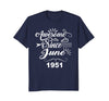 Image of Awesome Since June 1951 T-shirt - 67th Birthday Gifts