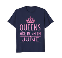 Womens Queen Are Born In June Shirt Funny Birthday Gift