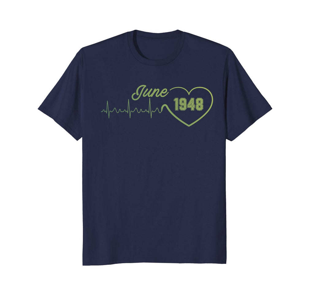 Vintage June 70th Birthday Gift Heartbeat 1948 shirts
