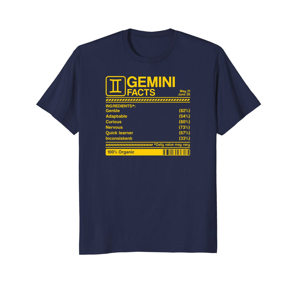 gemini facts born in May &amp; June birthday zodiac t-shirt