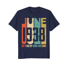 Retro Vintage June 1938 T-Shirt 80 Years Old Birthday Gift