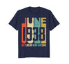 Image of Retro Vintage June 1938 T-Shirt 80 Years Old Birthday Gift