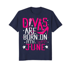Divas Are Born On June 11th T-shirt Gemini Cancer Birthday