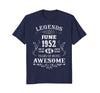 Image of Legends Were Born In June 1952-66th Birthday Gift Shirt