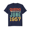 Image of Queens Born In JUNE 1957 61st Awesome Birthday Gift Shirt
