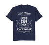 Image of Legends Were Born In June 1981-37th Birthday Gift Shirt