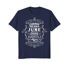 Vintage 18th Birthday Legends Were Born In June 2000 Tshirt