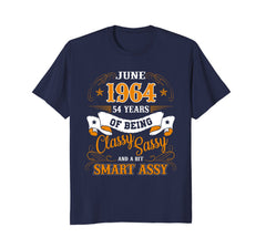 June 1964 - 54 Years of Being Classy Birthday Gift T-Shirt