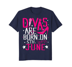 Divas Are Born On June 5th T-shirt Gemini Cancer Birthday