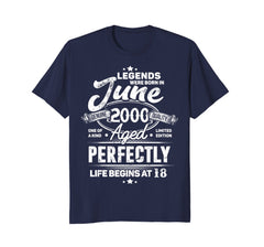 Legends Were Born In June 2000, 18th Birthday Gift Shirt