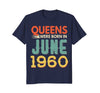 Image of Queens Born In JUNE 1960 58th Awesome Birthday Gift Shirt