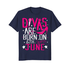 Divas Are Born On June 6th T-shirt Gemini Cancer Birthday