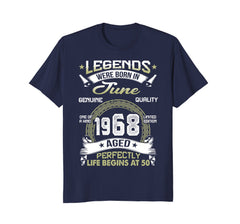 Legends Born In June 1968 50th Awesome Birthday Gift Shirt