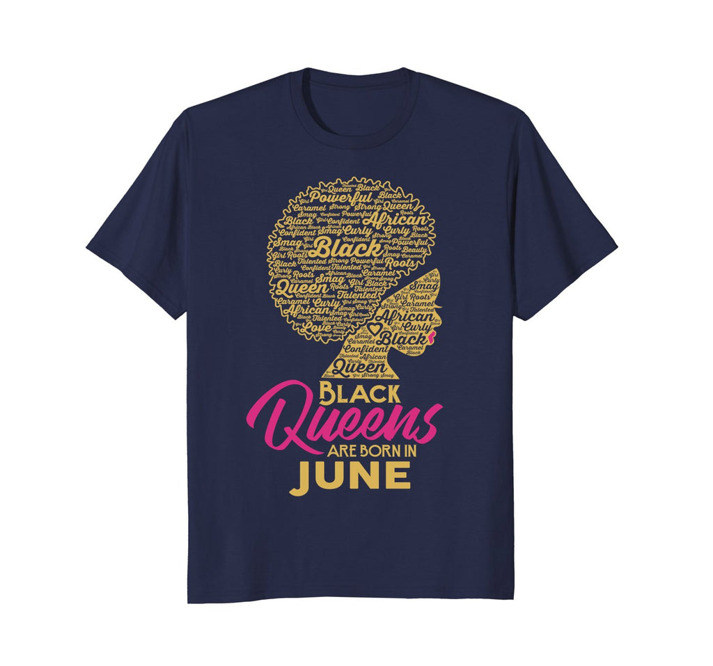 Black Queens Are Born In June Shirt Birthday Gift Tee