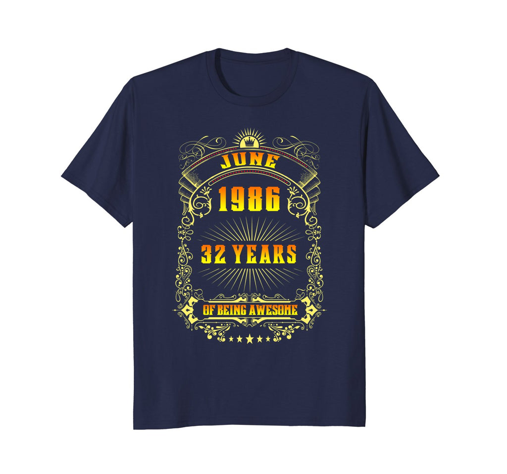 32th Birthday T-Shirt June 1986 32 Years Old Gift Shirt