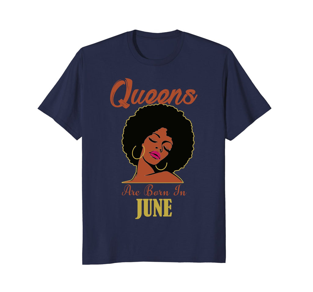 Black Queens Are Born in June Birthday T-Shirt Gift Tee