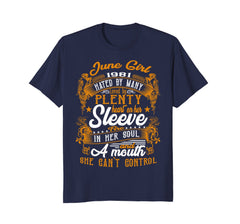 Funny 37th Birthday Gift Awesome June Girl 1981 Shirt Women