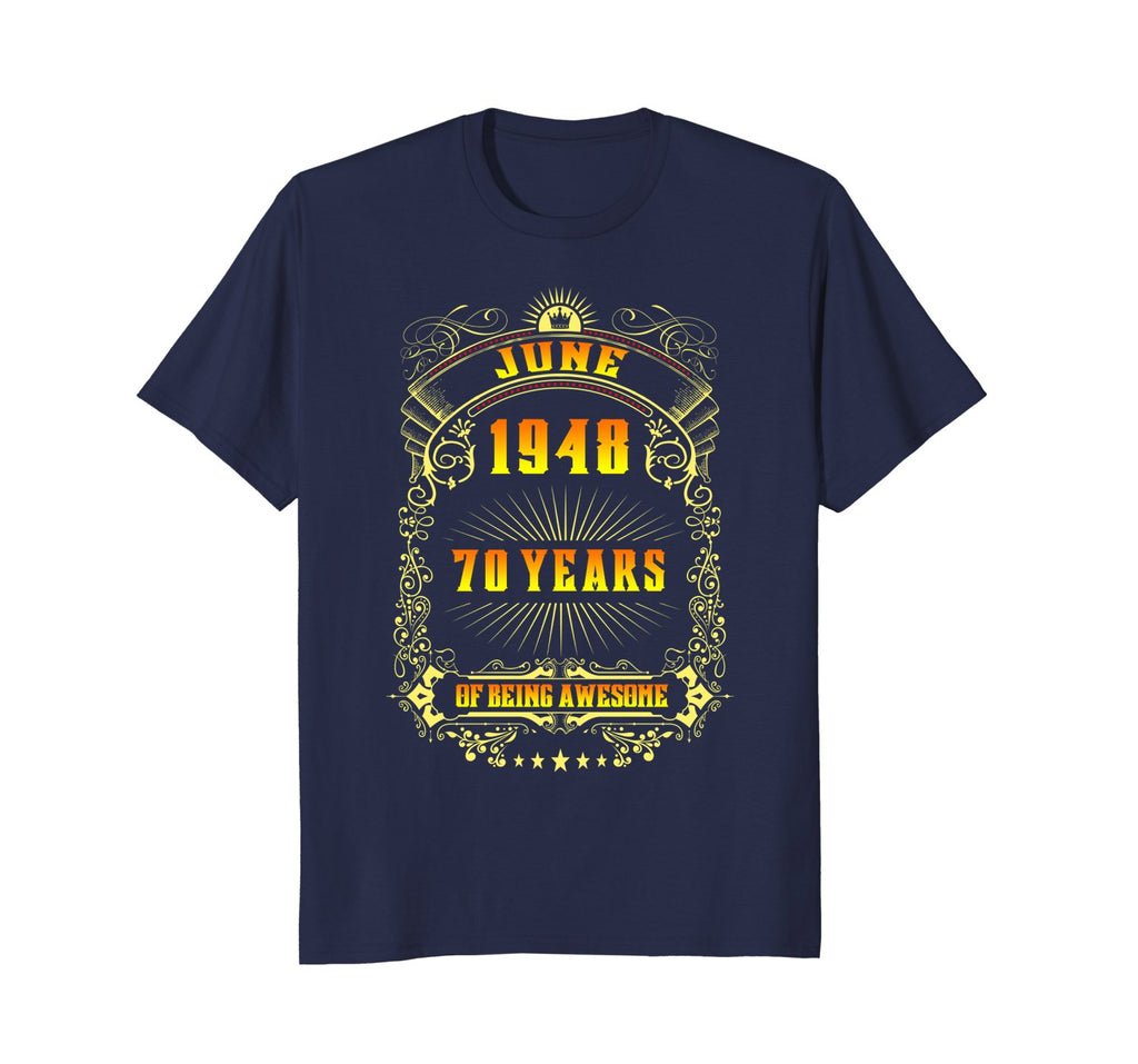 70th Birthday T-Shirt June 1948 70 Years Old Gift Shirt