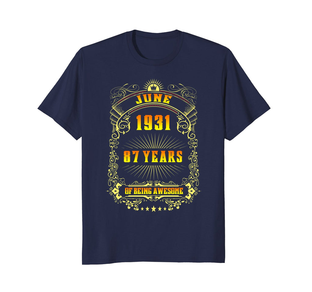 87th Birthday T-Shirt June 1931 87 Years Old Gift Shirt