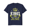 Image of Men's Kings Are Born In June Funny Birthday T-Shirt