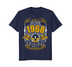 50 year Old Birthday T-Shirt. June 1968 Vintage Men Women