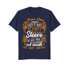Funny 27th Birthday Gift Awesome June Girl 1991 Shirt Women