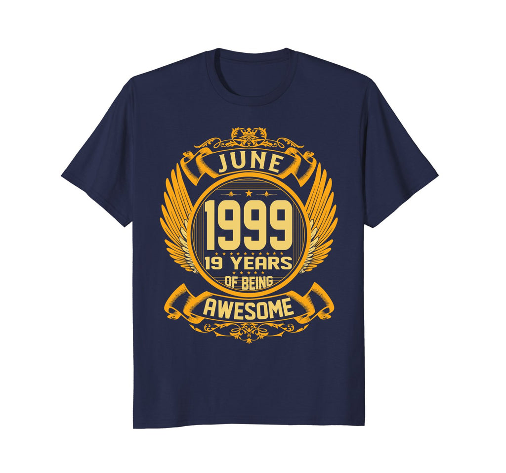 Awesome June 1999 Shirt 19 Years Old 19th Birthday Gifts Men