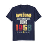 Image of Awesome Since June 1958 Vintage 60th Birthday Gifts Shirts