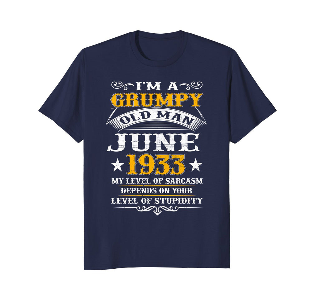 Mens Grumpy Old Man June 1933 - 85th Birthday Gift T-Shirt