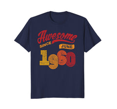 Awesome Since June 1960 Shirt Vintage 58th Birthday Tee