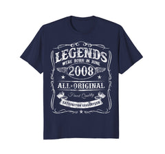 Legends Are Born In June 2008 Vintage T-Shirt 10th Birthday