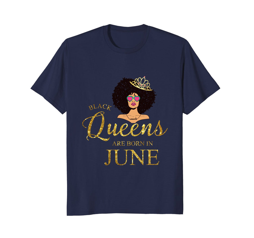 Women's Black Queens Are Born In June - Birthday T-Shirt
